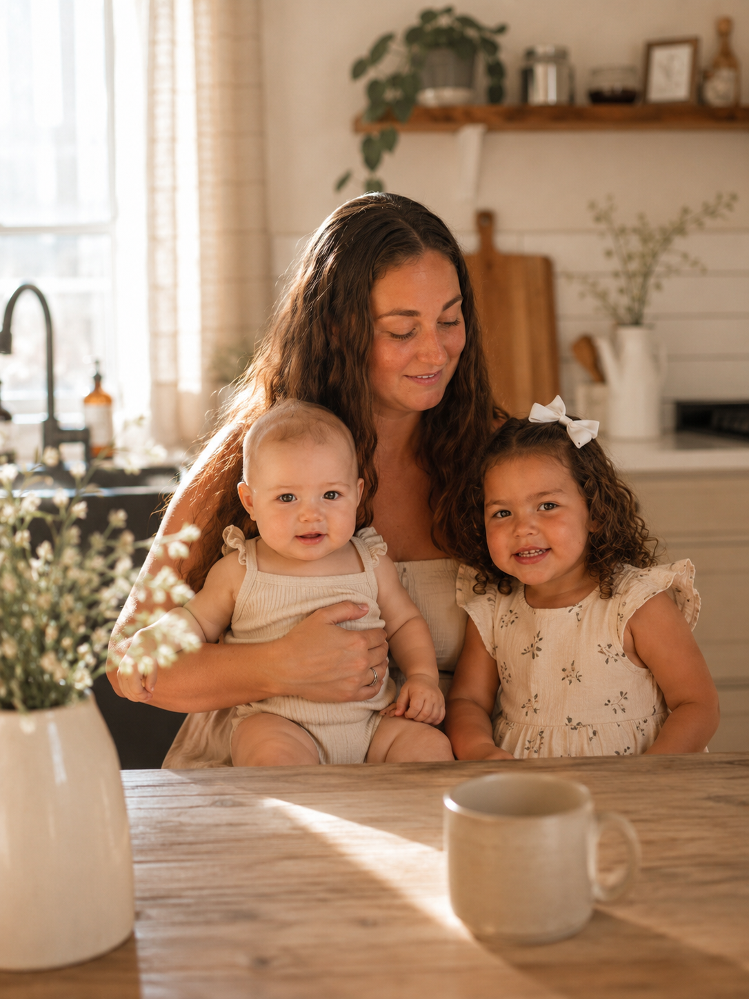 Ryann at the table with her two daughters